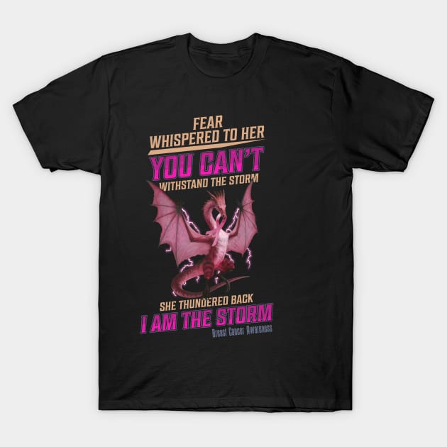 Breast Cancer Awareness Dragon T-Shirt by Mystik Media LLC